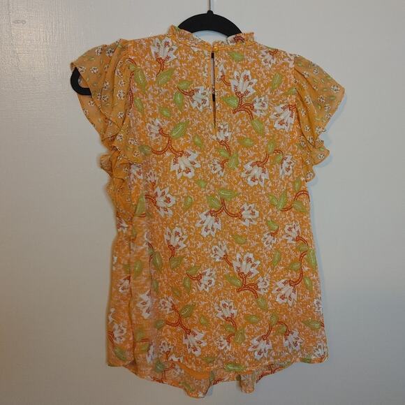 Maison d' Amelie Orange Floral NWT New Size Extra Small XS Vibrant Spring - Picture 2 of 11